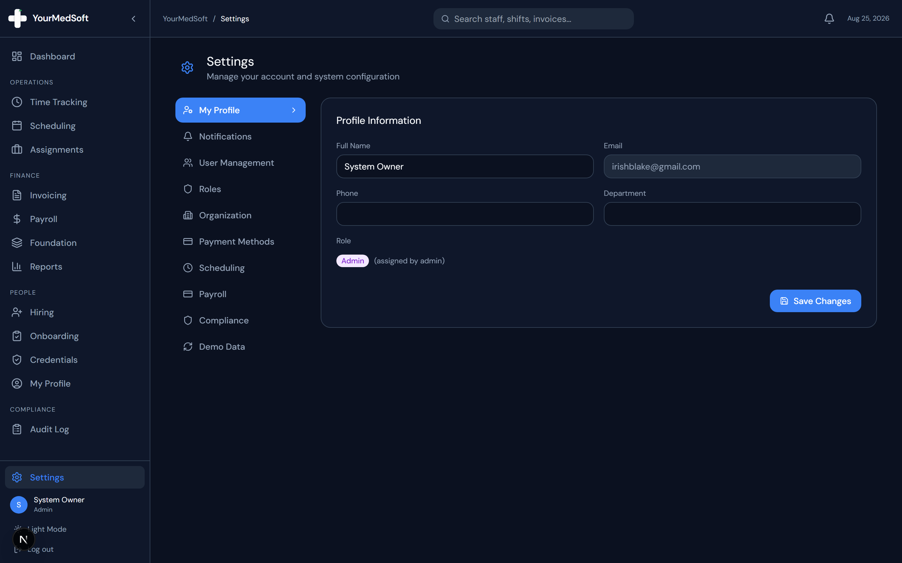How do I configure receiving payment methods (Stripe, PayPal, Bank Wire) for invoices?